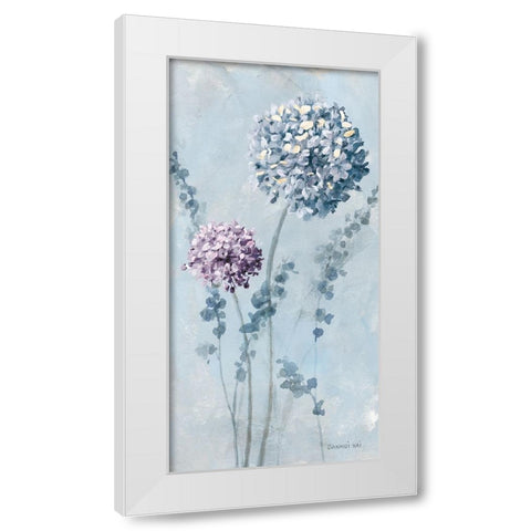 Airy Blooms I Purple White Modern Wood Framed Art Print by Nai, Danhui