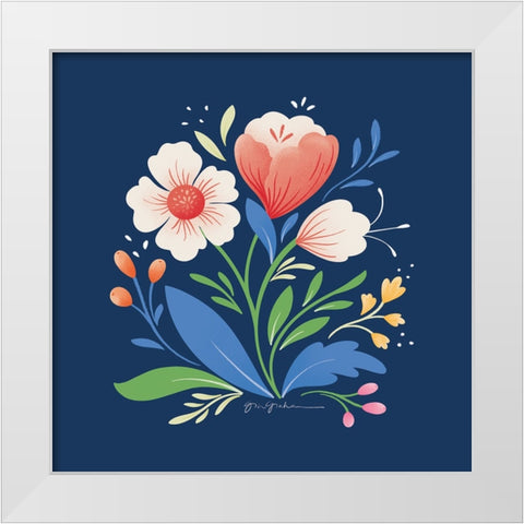 Flower Field I Bright Sq White Modern Wood Framed Art Print by Graham, Gia