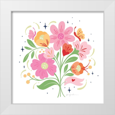 Bold Bright Bouquet I White Modern Wood Framed Art Print by Graham, Gia