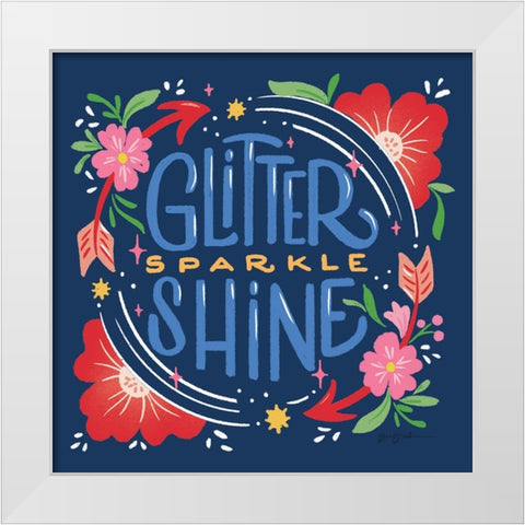 Glitter Sparkle Shine I Bright White Modern Wood Framed Art Print by Graham, Gia