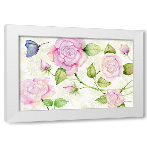 Floral Delight VI Butterflies White Modern Wood Framed Art Print by McKenna, Kathleen Parr