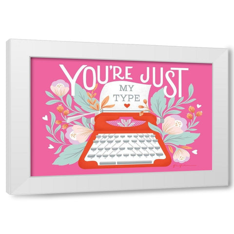 Just My Type I White Modern Wood Framed Art Print by Graham, Gia