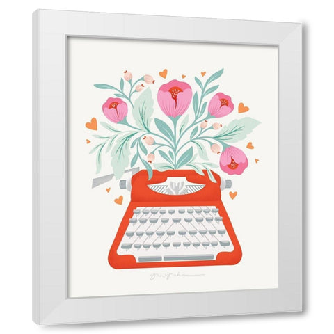 Just My Type II White Modern Wood Framed Art Print by Graham, Gia