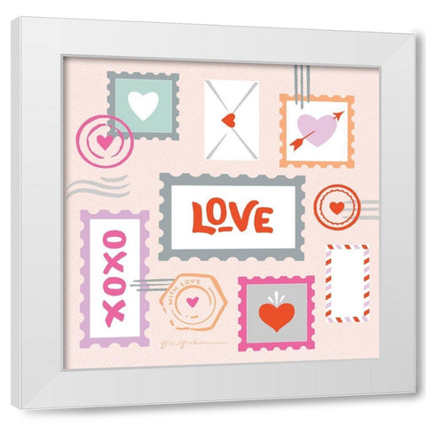 Just My Type V White Modern Wood Framed Art Print by Graham, Gia