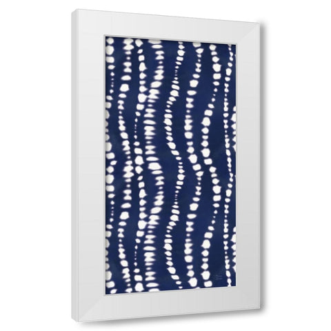 Indigo Splash Pattern IVB Panel White Modern Wood Framed Art Print by June, Dina