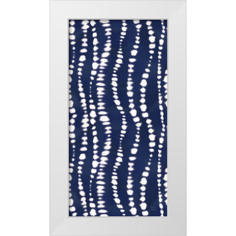Indigo Splash Pattern IVB Panel White Modern Wood Framed Art Print by June, Dina