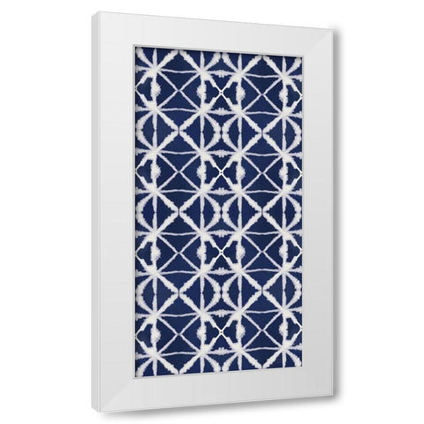 Indigo Splash Pattern VIE Panel White Modern Wood Framed Art Print by June, Dina