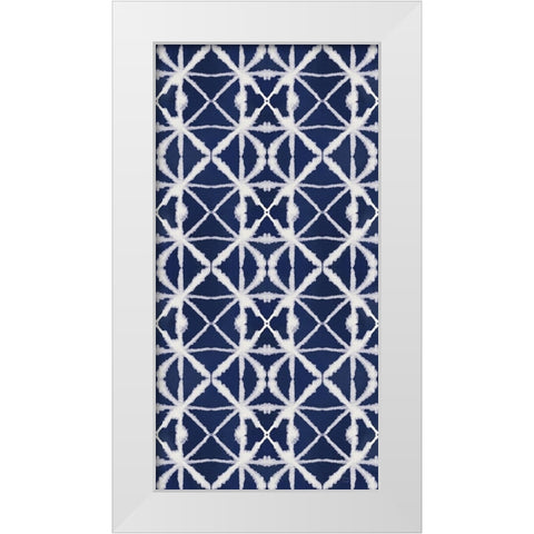 Indigo Splash Pattern VIE Panel White Modern Wood Framed Art Print by June, Dina