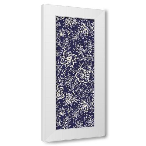 Kala Indigo Panel II White Modern Wood Framed Art Print by Schlabach, Sue