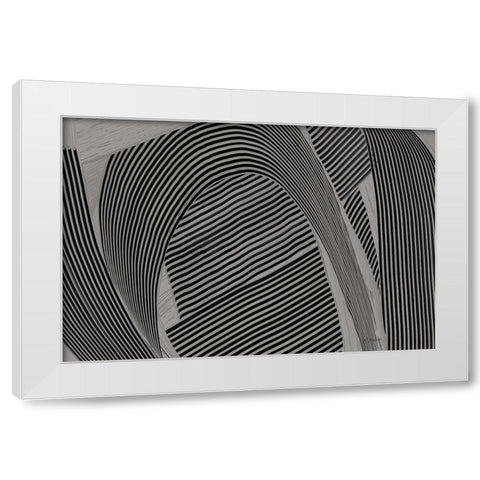 Weaving I Gray Crop White Modern Wood Framed Art Print by Schick, Mike