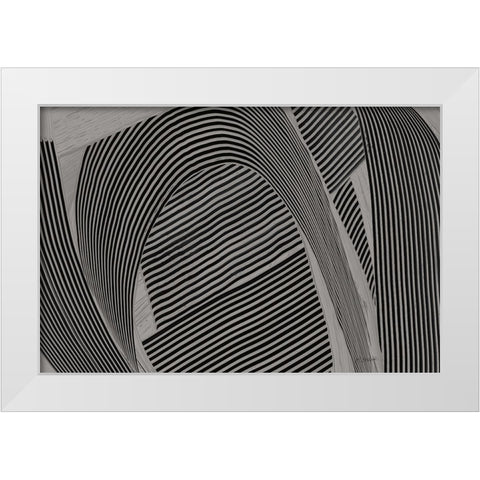 Weaving I Gray Crop White Modern Wood Framed Art Print by Schick, Mike