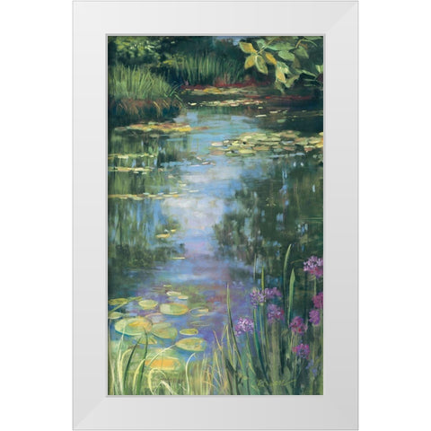 Garden Pond I White Modern Wood Framed Art Print by Rowan, Carol