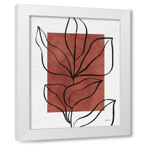 Color Block Balance II Hot Sauce White Modern Wood Framed Art Print by Thorns, Becky