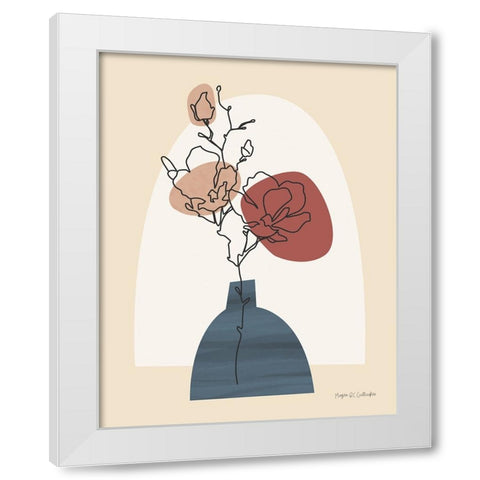 Potted Beauty I Teal White Modern Wood Framed Art Print by Gallagher, Megan