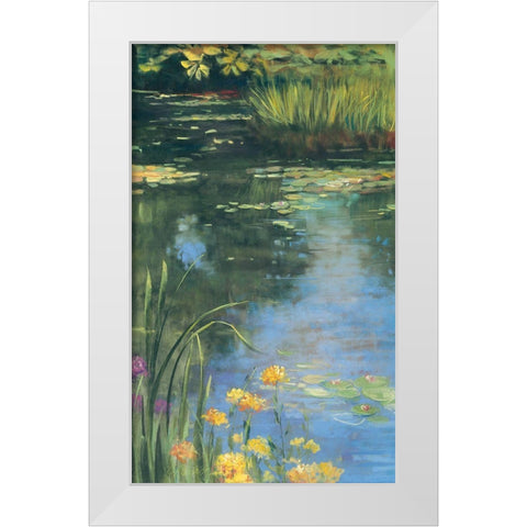 Garden Pond II White Modern Wood Framed Art Print by Rowan, Carol