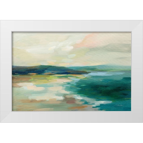 Pastel Lake White Modern Wood Framed Art Print by Vassileva, Silvia