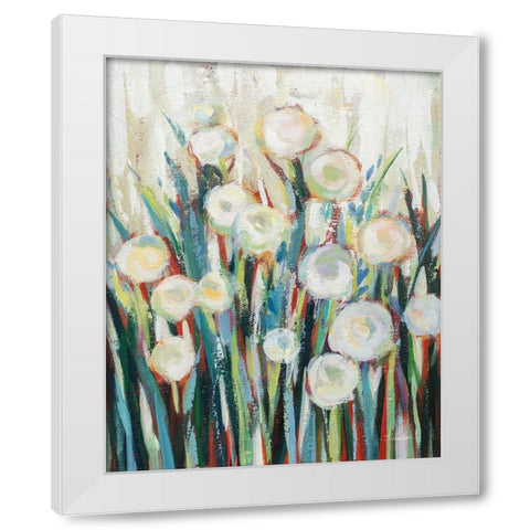 Sprinkled White Flowers I White Modern Wood Framed Art Print by Vassileva, Silvia