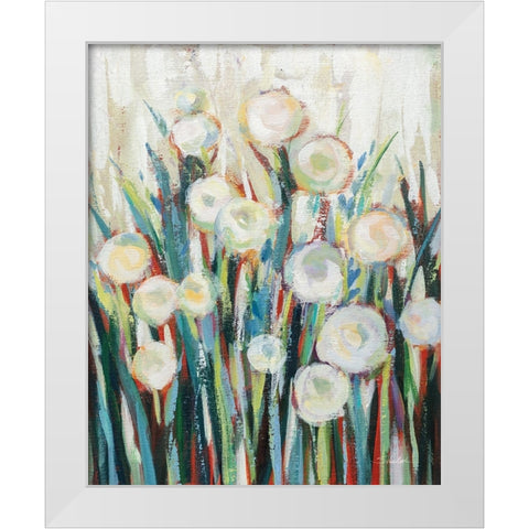 Sprinkled White Flowers I White Modern Wood Framed Art Print by Vassileva, Silvia