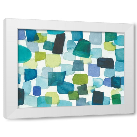 Toggle Blocks White Modern Wood Framed Art Print by Warrick, Cheryl