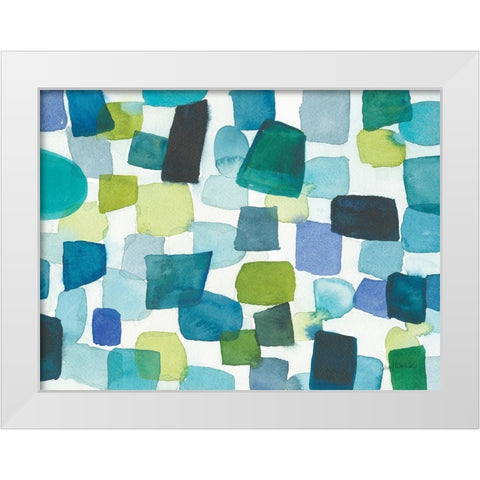 Toggle Blocks White Modern Wood Framed Art Print by Warrick, Cheryl