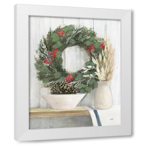 Natural Christmas I Blue White Modern Wood Framed Art Print by Purinton, Julia