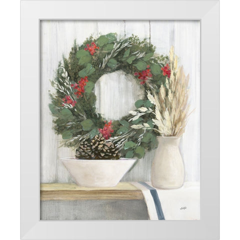 Natural Christmas I Blue White Modern Wood Framed Art Print by Purinton, Julia