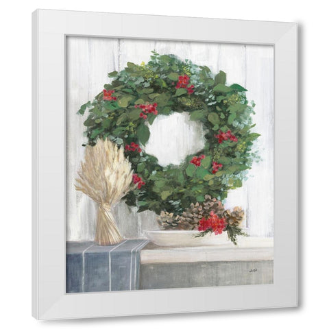 Natural Christmas II Blue White Modern Wood Framed Art Print by Purinton, Julia
