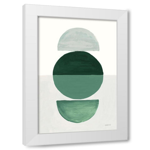 In Between I Green White Modern Wood Framed Art Print by Nai, Danhui