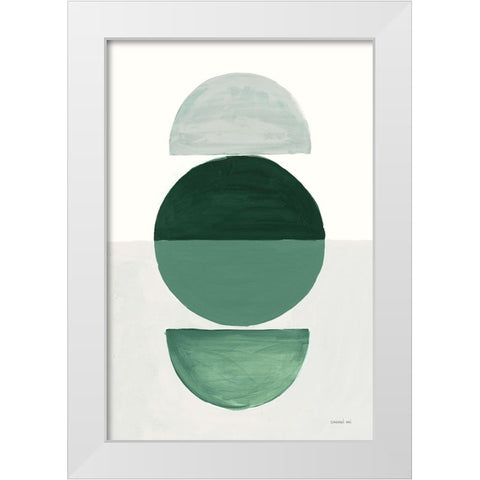 In Between I Green White Modern Wood Framed Art Print by Nai, Danhui