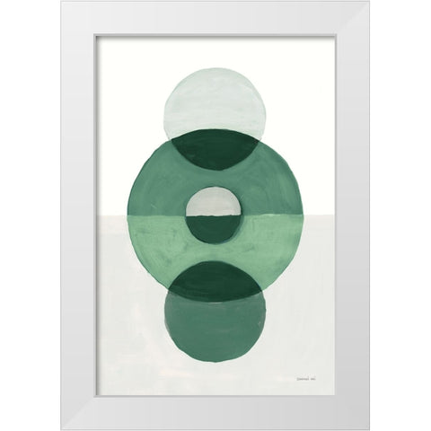 In Between II Green White Modern Wood Framed Art Print by Nai, Danhui