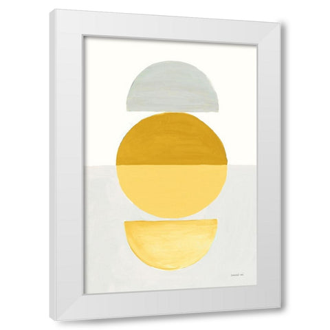 In Between I Yellow White Modern Wood Framed Art Print by Nai, Danhui
