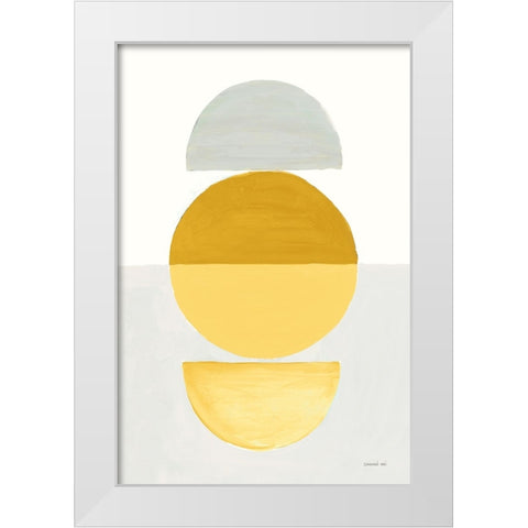 In Between I Yellow White Modern Wood Framed Art Print by Nai, Danhui