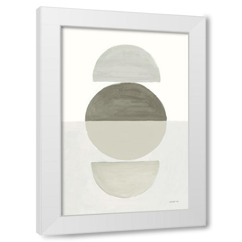 In Between I Neutral White Modern Wood Framed Art Print by Nai, Danhui