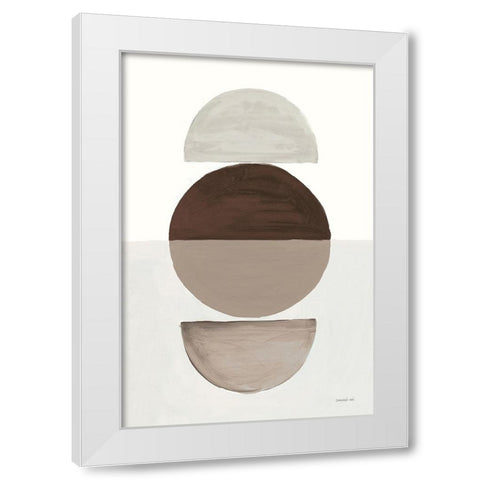 In Between I Earth White Modern Wood Framed Art Print by Nai, Danhui