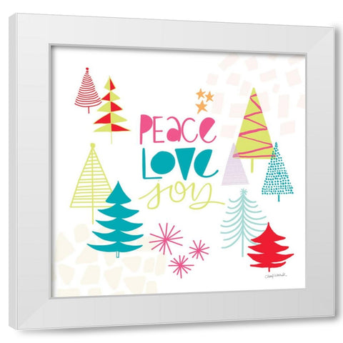 Peace Love Joy II Bright White Modern Wood Framed Art Print by Warrick, Cheryl