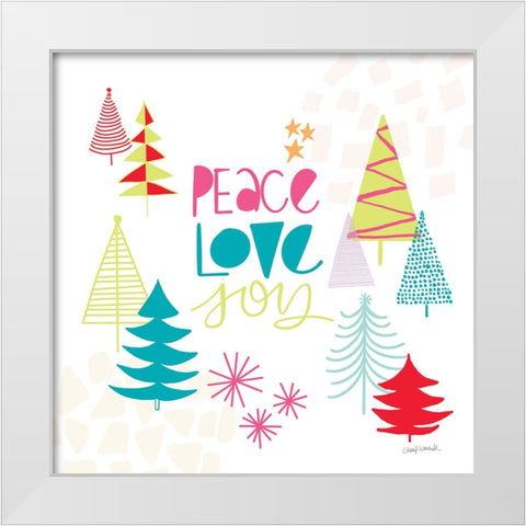 Peace Love Joy II Bright White Modern Wood Framed Art Print by Warrick, Cheryl