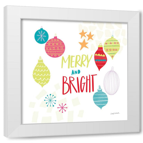 Peace Love Joy IV Bright White Modern Wood Framed Art Print by Warrick, Cheryl