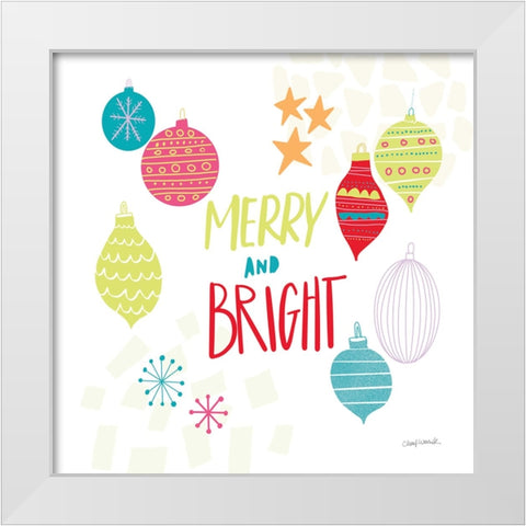Peace Love Joy IV Bright White Modern Wood Framed Art Print by Warrick, Cheryl