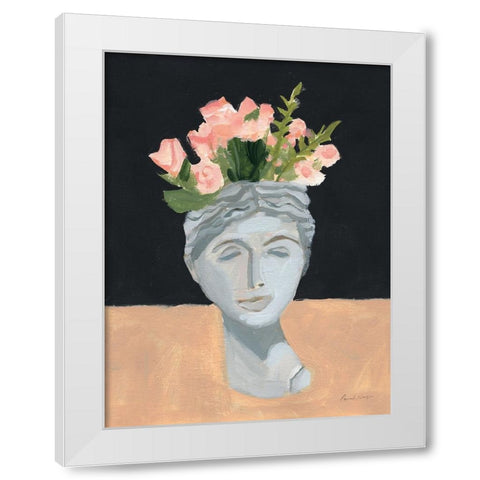 Golden Roses White Modern Wood Framed Art Print by Munger, Pamela