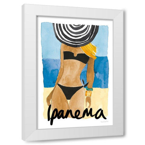 Ipanema Girl White Modern Wood Framed Art Print by Charro, Mercedes Lopez