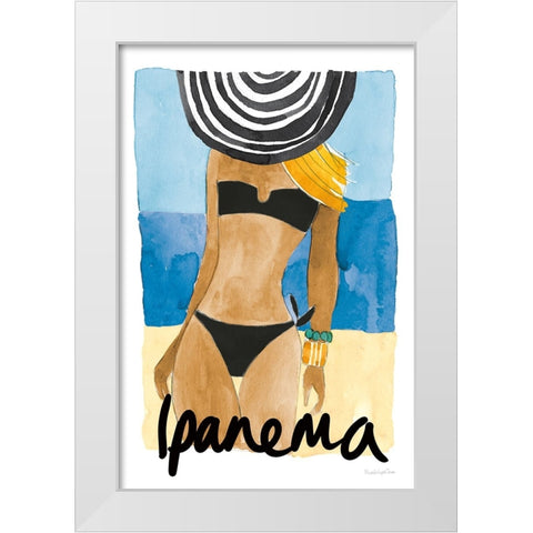 Ipanema Girl White Modern Wood Framed Art Print by Charro, Mercedes Lopez