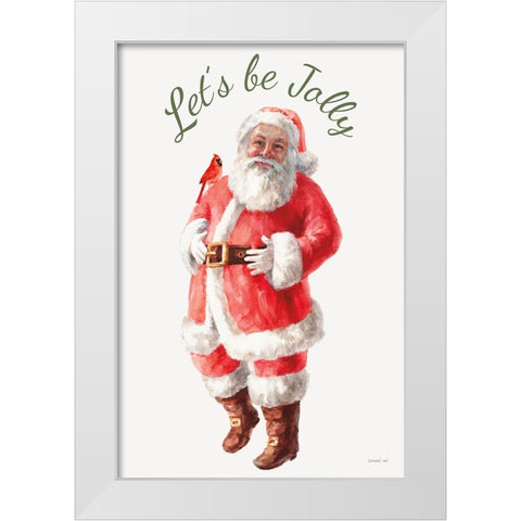 Jolly Santa White Modern Wood Framed Art Print by Nai, Danhui