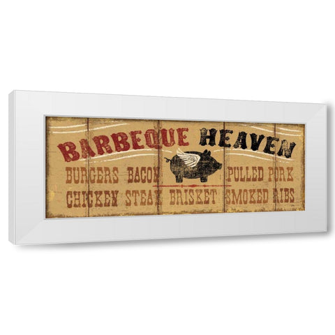 Barbeque Heaven White Modern Wood Framed Art Print by Pela Studio