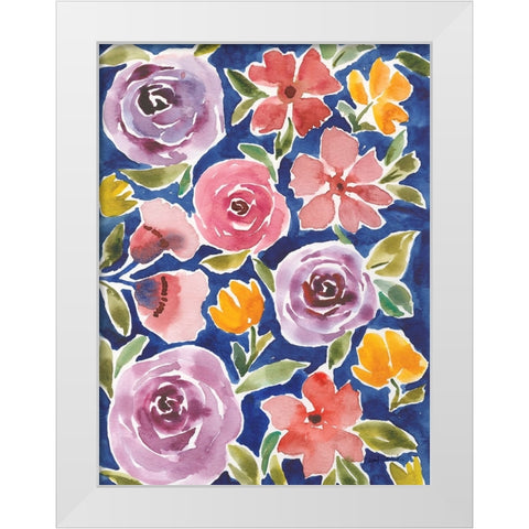 Flower Patch III White Modern Wood Framed Art Print by Warrick, Cheryl