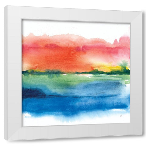 Jewel Waterway I White Modern Wood Framed Art Print by Paschke, Chris