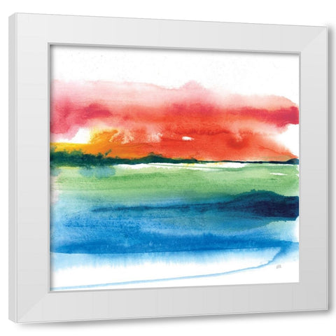 Jewel Waterway II White Modern Wood Framed Art Print by Paschke, Chris