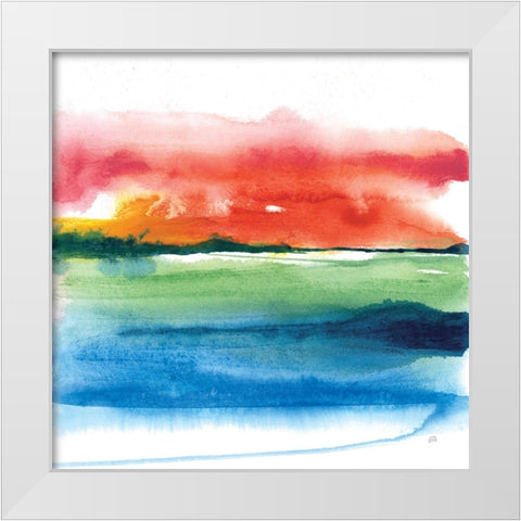 Jewel Waterway II White Modern Wood Framed Art Print by Paschke, Chris