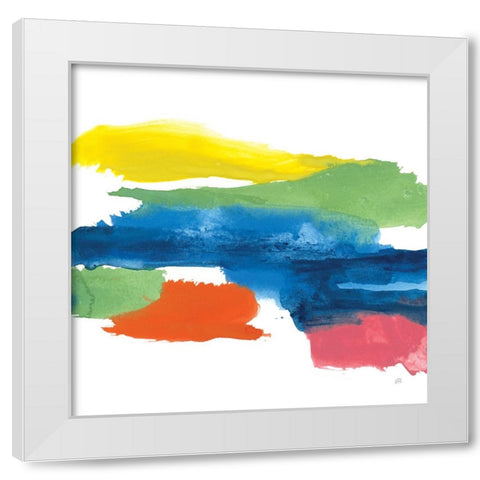 Jewel Abstraction I White Modern Wood Framed Art Print by Paschke, Chris