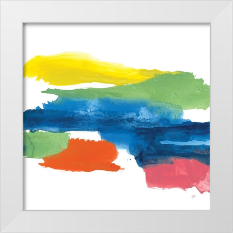 Jewel Abstraction I White Modern Wood Framed Art Print by Paschke, Chris