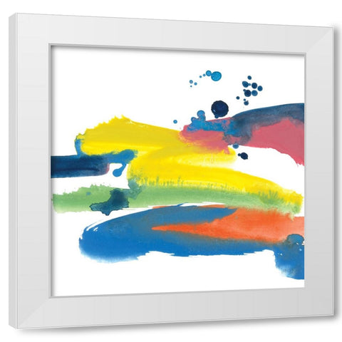 Jewel Abstraction IV White Modern Wood Framed Art Print by Paschke, Chris